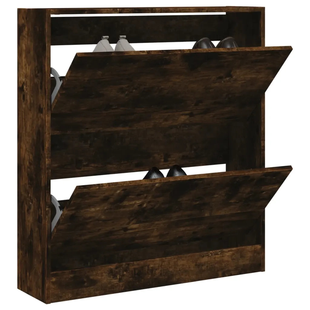 Scarpiera | Mobile per scarpe Rovere Fumo 80x21x87,5 cm in Legno Multistrato