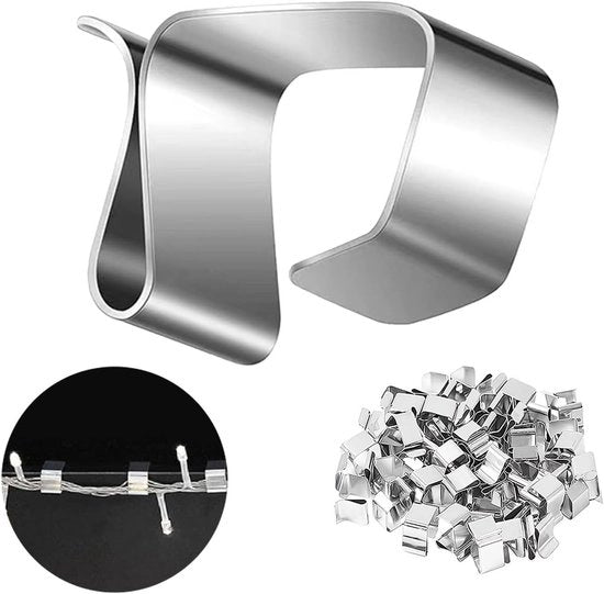 50 clip per slot, clip per illuminazione in acciaio inossidabile, clip per docciaschermo, clip per illuminazione, clip per fissaggio