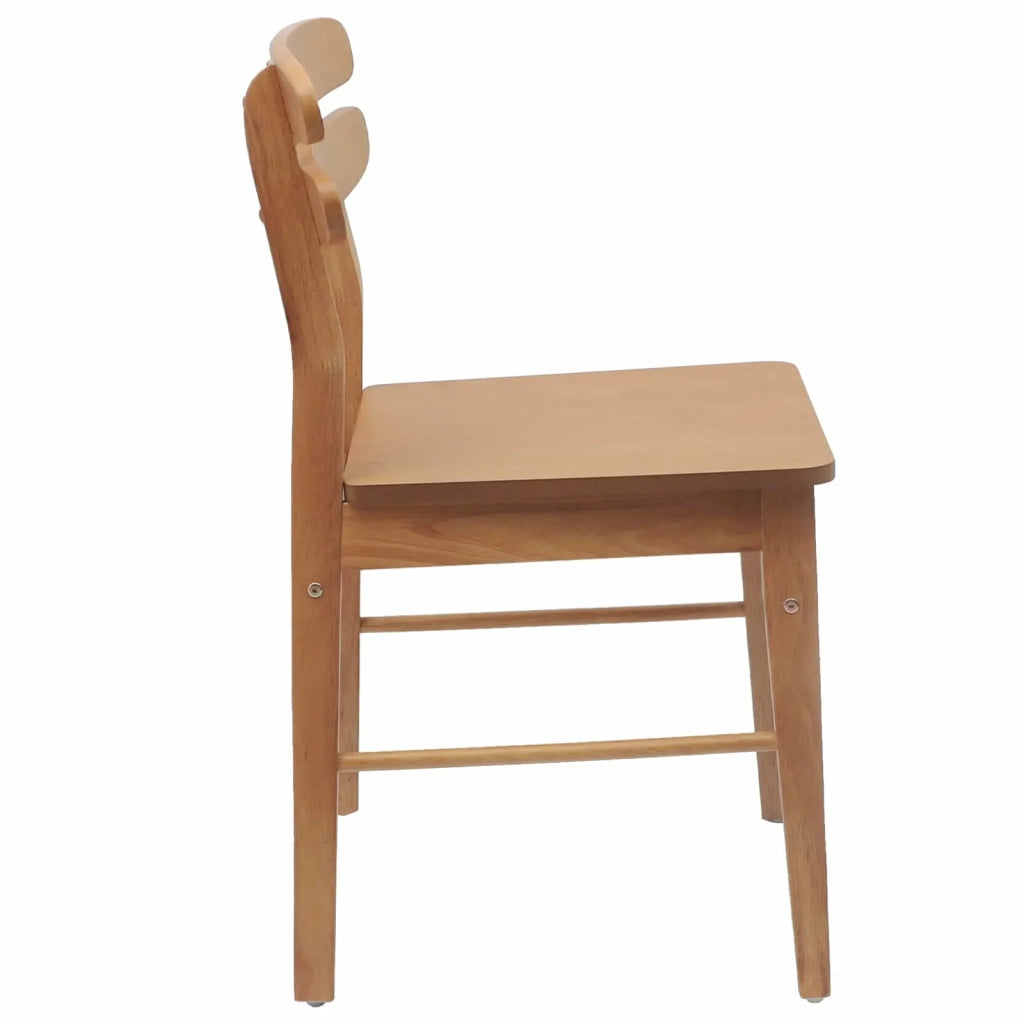 Sedia da pranzo 2 pcs Naturale Legno di gomma solido