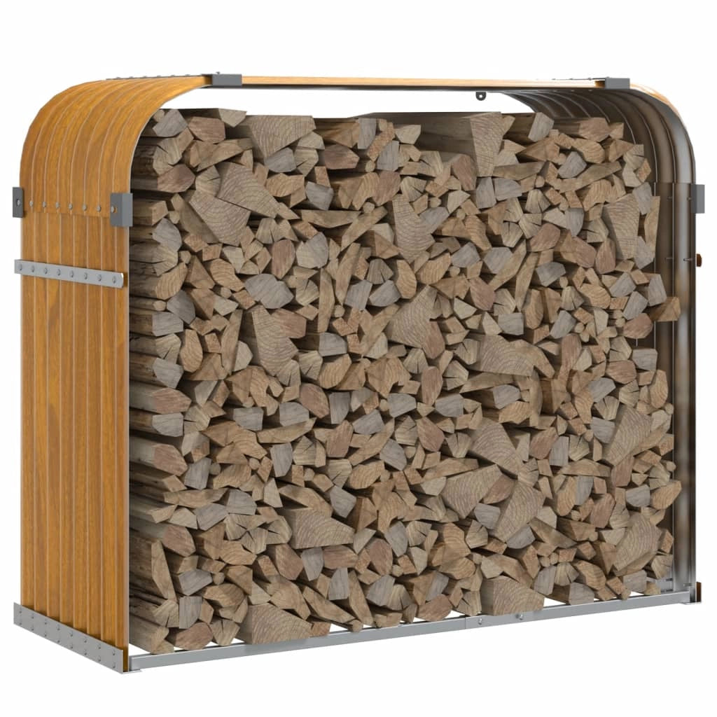Portalegna chiaro 120 x 45 x 100 cm acciaio zincato marrone 02_0043806
