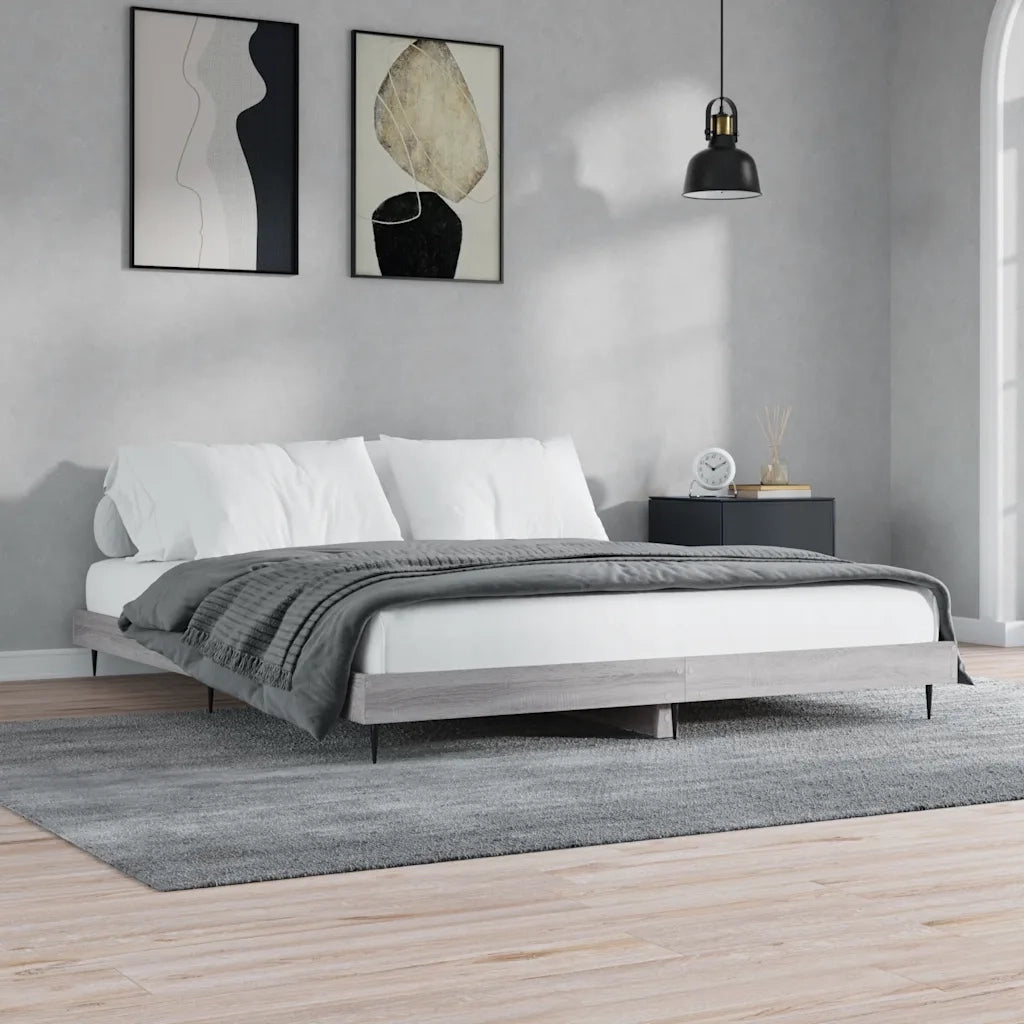 Giroletto-Struttura Letto Grigio Sonoma 140x200 cm in Legno Multistrato 804551