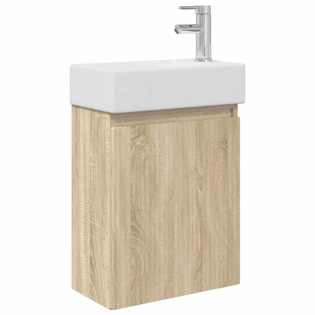 Mobile bagno con rubinetto Rovere Sonoma 45,5 x 22,5 x 84 cm 889453