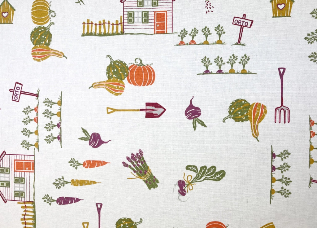 Tovaglia Per Salotto Cucina Tavolo 100% Cotone Made In Italy Ortaggi RP - 140x360 - Ortaggi