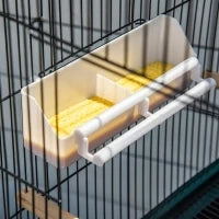 Grande Voliera per Uccelli su Piede Doppia con Mangiatoie Posatoi Vassoio Rimovibile Ruote, 51,5 L x 50 L x 140 H cm