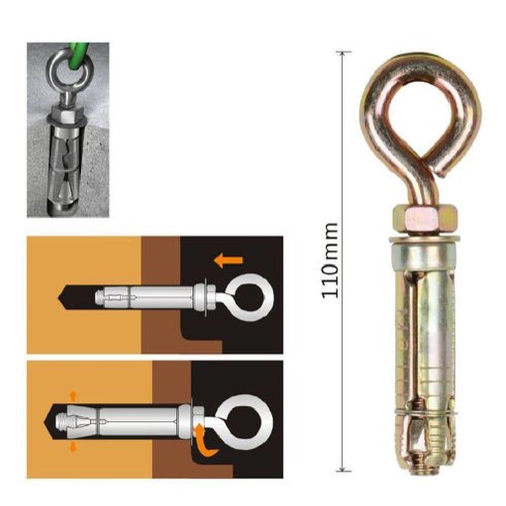 Trade Shop - Set 2pz Tasselli Metallici Occhiello Bulloni M10x110mm Accessori Minuteria 91050 -
