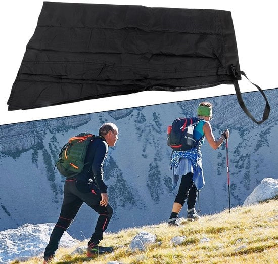 Cappotto impermeabile in nylon 15D ultraleggero - Impermeabile - Piumino compatto e leggero - Nero - Ideale per attività all'aperto - Adatto per escursioni in montagna