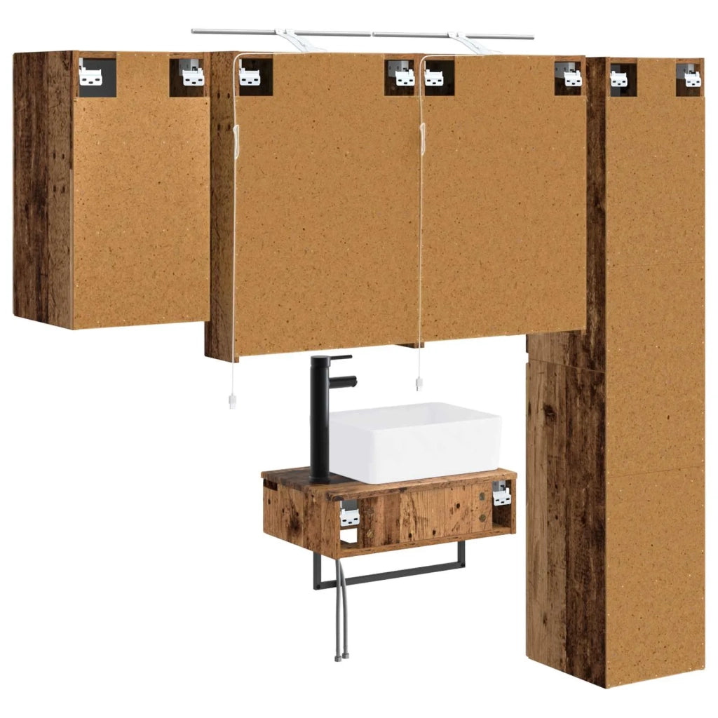Set di mobili per il bagno 5 pcs Legno antico 3407269