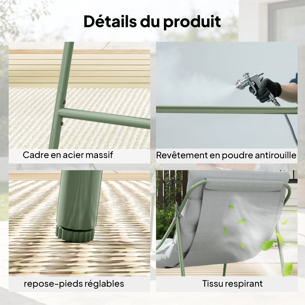 Set da giardino 3 pezzi con tavolino e cuscini ¨C zephmum ¨C grigio chiaro