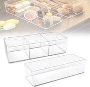 Set di 2 Organizzatore Cosmetici Scatola di Makeup Lade Box Realizzato in Plastica Divisore di Lade Scatola Acrilica di Cosmetici Scatola di Makeup per Comodini Soggiorno Camera da Letto Capotasto con 2 Lade
