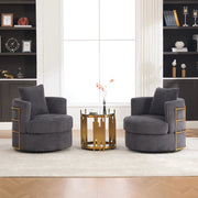 POLTRONA girevole 76x79x78 cm in tessuto cord Grigio