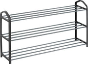 Organizzatore per scarpe - Adatto per 12 pair di scarpe - 3 strati - Organizzatore per scarpe - In piedi - Risparmia spazio - Nero - 79x19,5x45 cm
