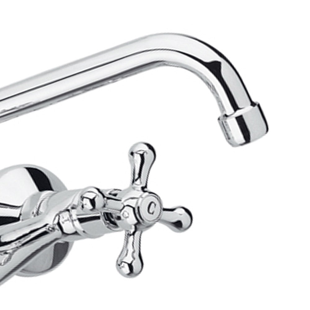 Rubinetto lavello a murocon canna superiore - serie liberty