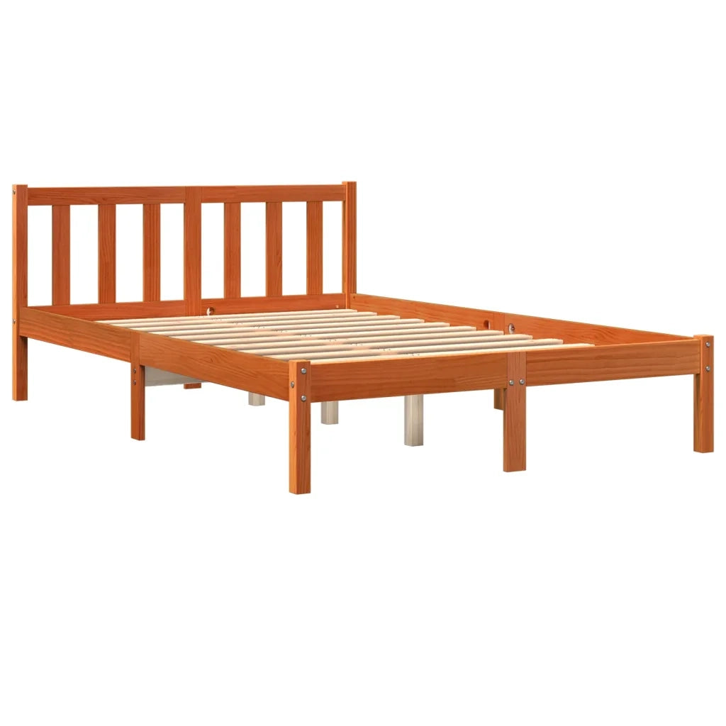 Letto senza Materasso-Struttura Letto Marrone Cera 120x190 cm in Legno di Pino 318306