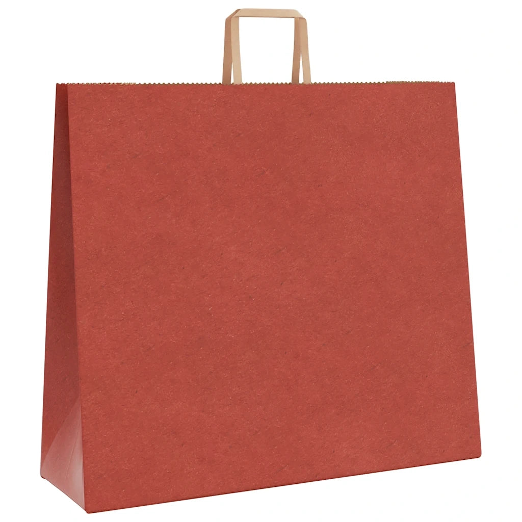Sacchetti di Carta 250 pz con Manici Rossi 54x15x49 cm 4101990