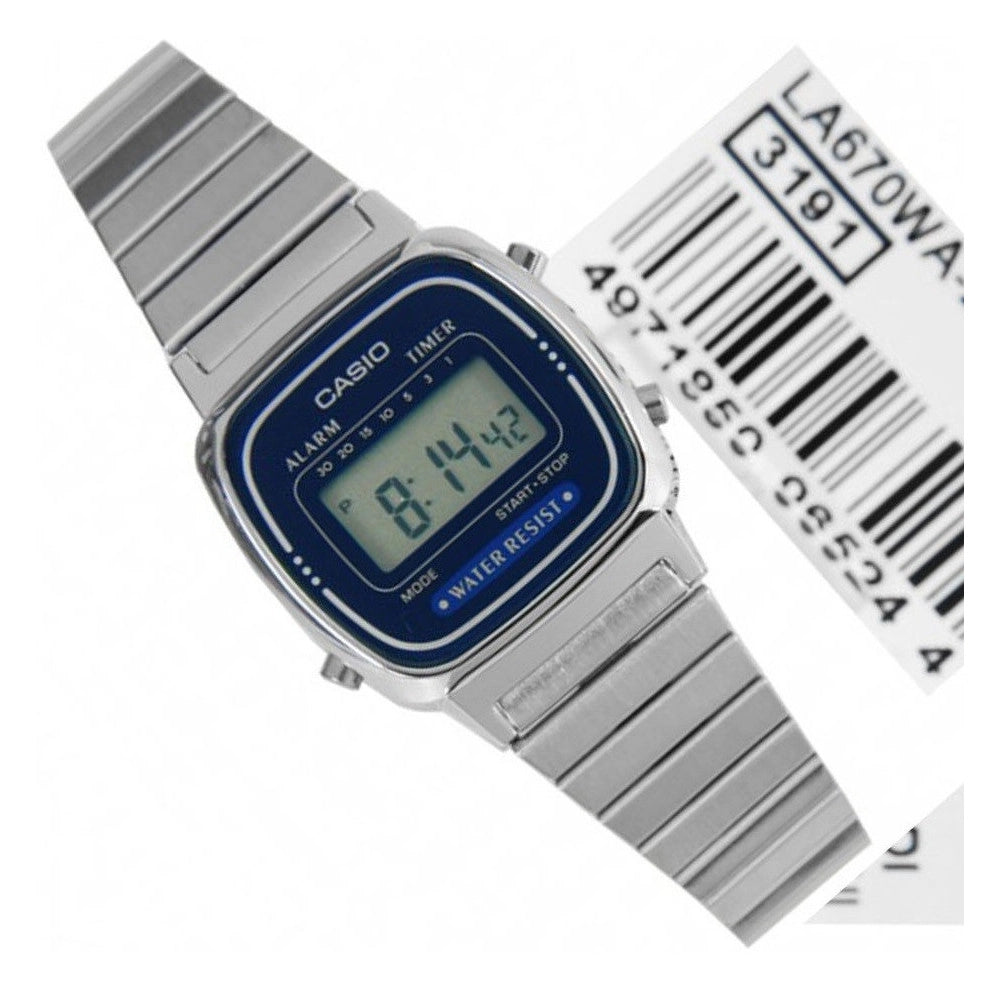 Trade Shop - Orologio Da Polso Casio La670wa-2df Digitale Donna Acciaio Vintage Silver -