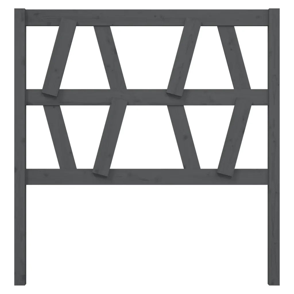 Testiera | Testata per Letto Grigia 106x4x100cm in Legno Massello di Pino