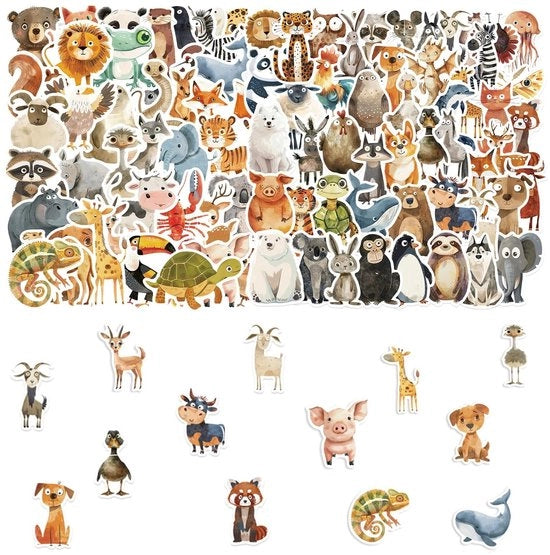 Set di 100 Sticker Cartoon Acquari per Decorazione
