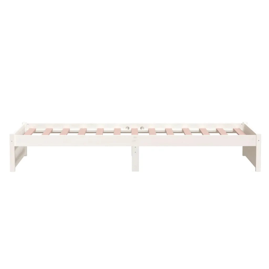 Giroletto-Struttura Letto Bianco in Legno Massello 90x190 cm Single 335798