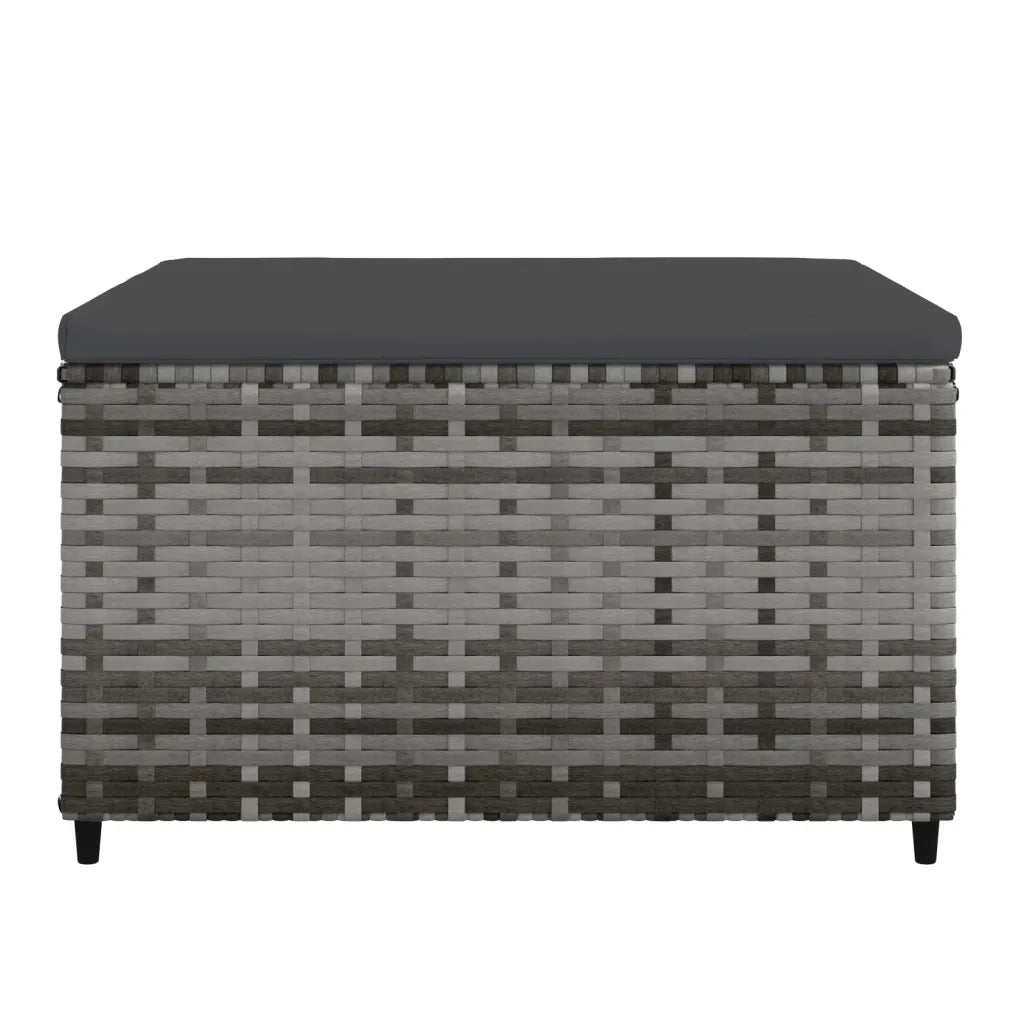 Poggiapiedi da Giardino con Cuscini 2 pz in Polyrattan Grigio 319773