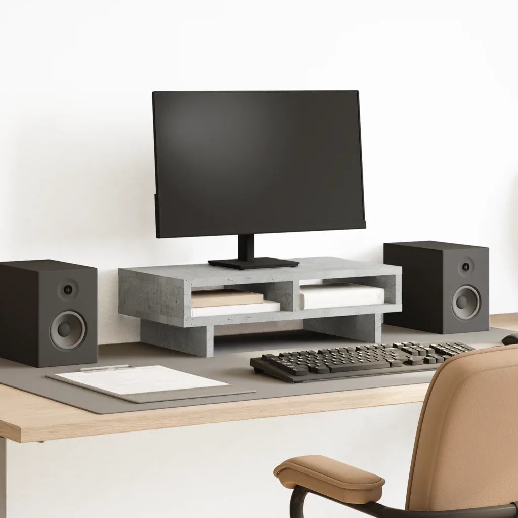 Supporto per Monitor Grigio Cemento 50x27x15 cm in Truciolato 854745
