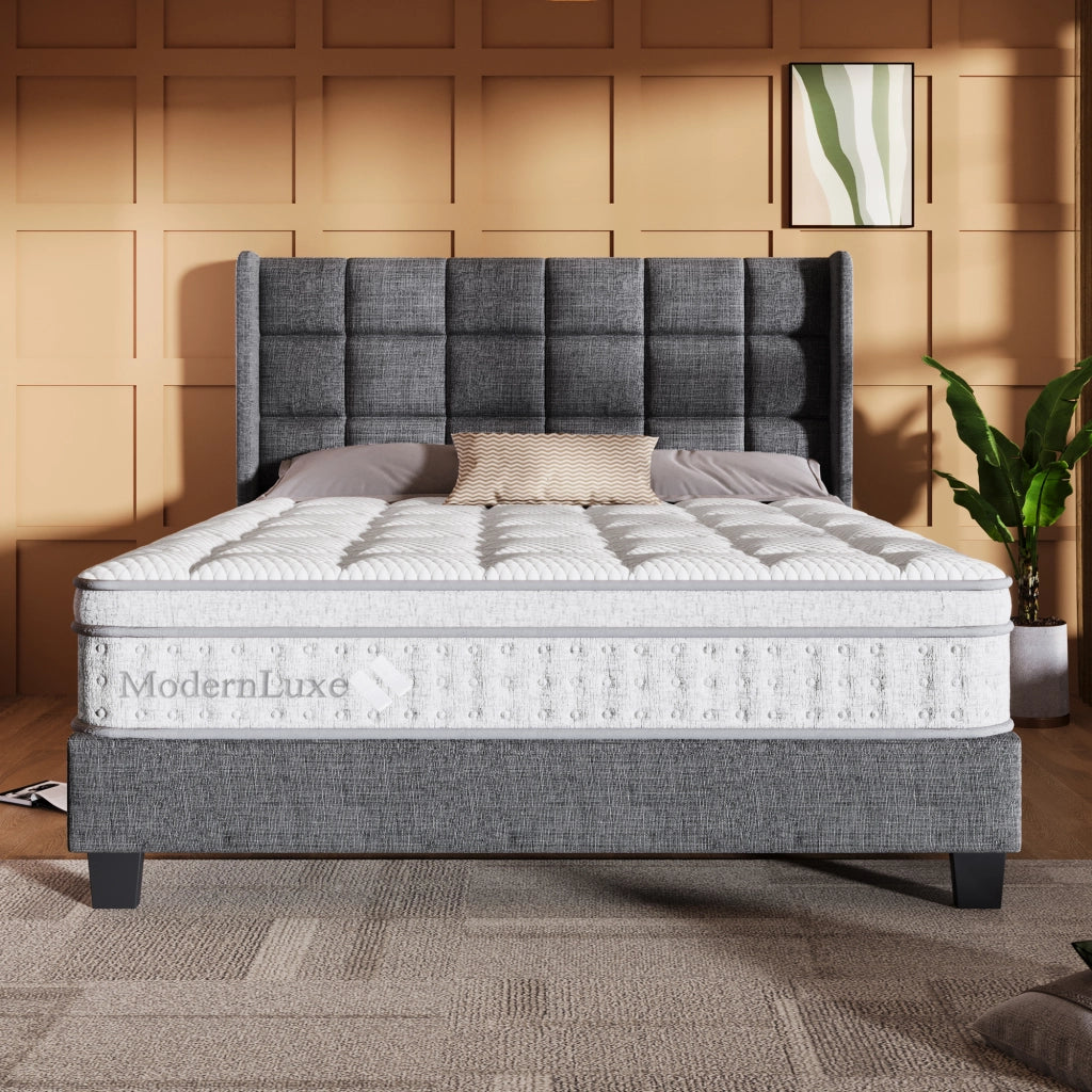 Materasso matrimoniale 140 × 200 cm a 7 zone con molle insacchettate e schiuma fredda, H3, incluso