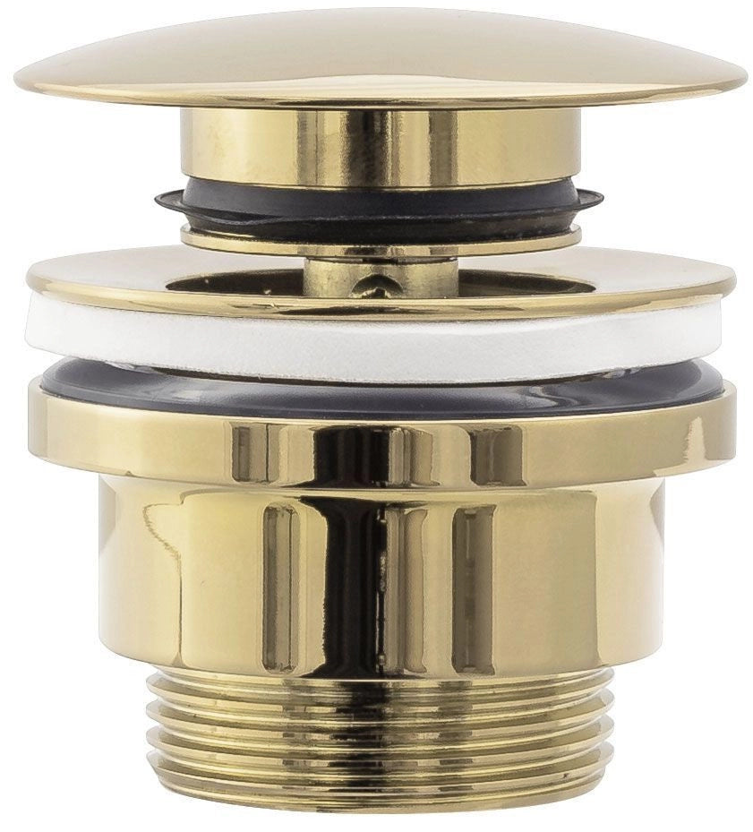 Set Lavabo Da Appoggio Linda Stone + Rubinetto Da Bagno Lungo Gold + Tappo Gold