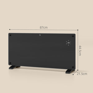 Riscaldatore a Convezione 2000W da Pavimento o a Parete con Telecomando e Timer Nero