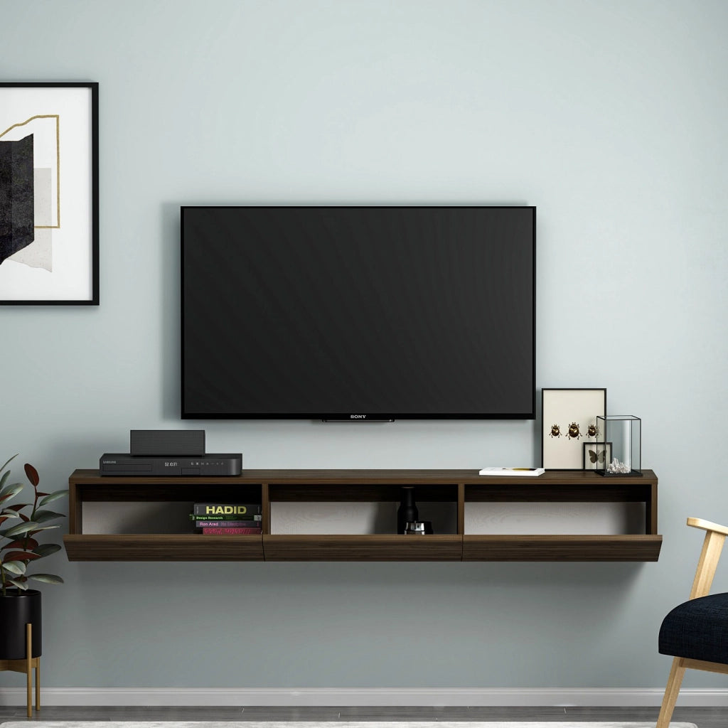 Porta TV in legno "Terra" - 31 x 180 x 26 cm - Noce