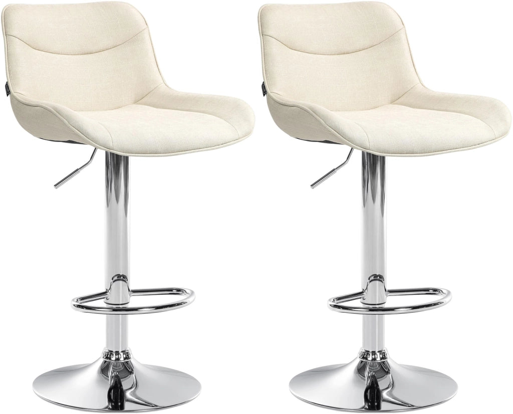 2er Set Barhocker Vonore Stoff chrom