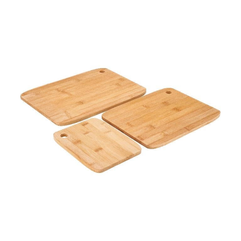 Set 3 Pezzi Tagliere da Cucina in Bamboo 20 x 15 + 28 x 21 + 33 x 24 cm