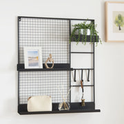 Bacheca Multifunzionale Westre 70 x 60 cm Metallo Nero [en.casa]