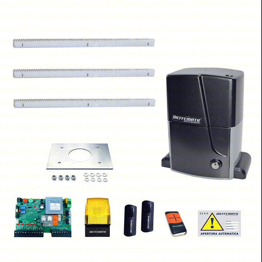 KIT MOTORE 2000KG SCORREVOLE AUTOMATICO CON 3 MT CREMAGLIERA FERRO 230V K20