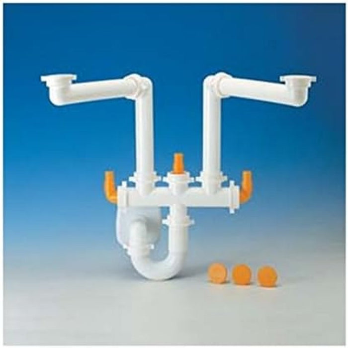 Sifone new spazio 2 tubo ottone d40 bianco lira 9.1275.50