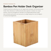 Organizzatore per ufficio in bambù - Multifunzionale - Penna quadrata - Sostenibile - Adatto per ufficio/casa