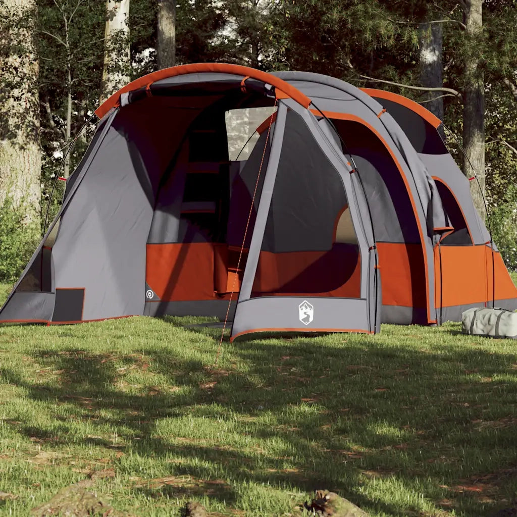 Tenda da Campeggio | Tenda Familiare a Tunnel per 4 Persone Grigia Impermeabile