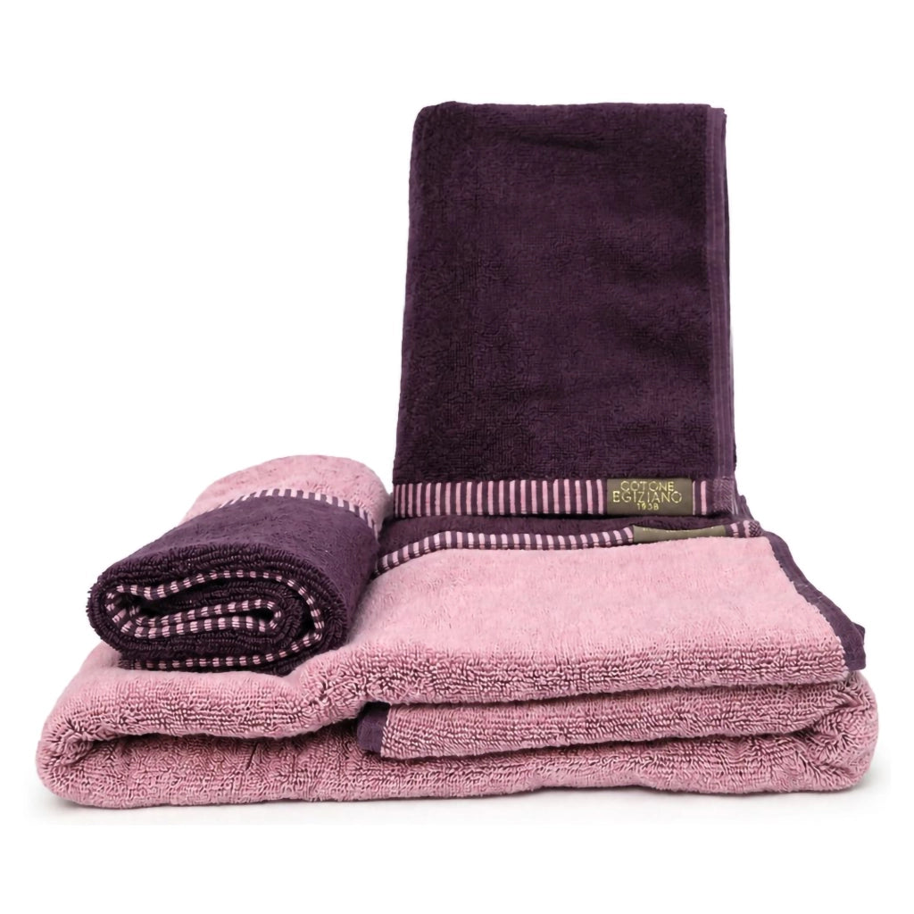 Sazaga, set di Asciugamani 100% Cotone set da 2 Reversibile, Rosa