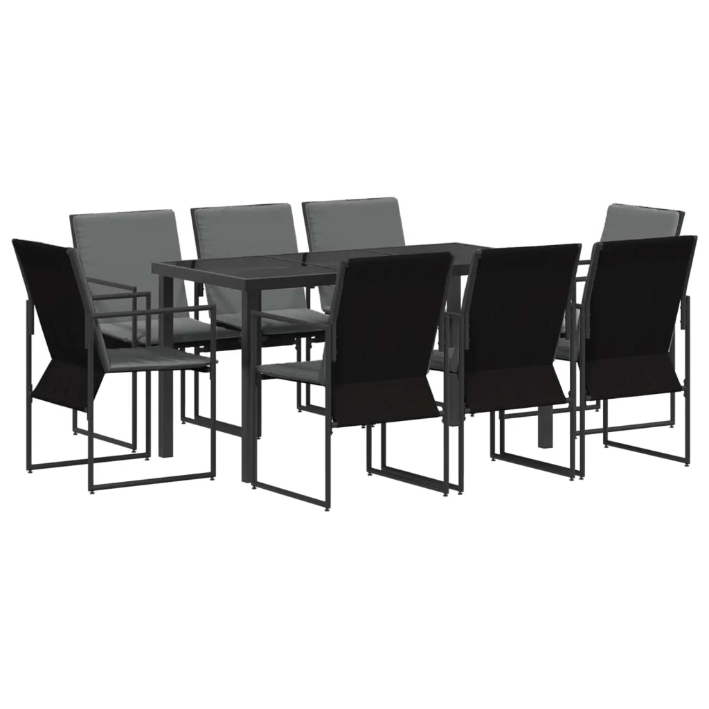 Set da Pranzo per Giardino 9 pcs Nero e antracite 3448905