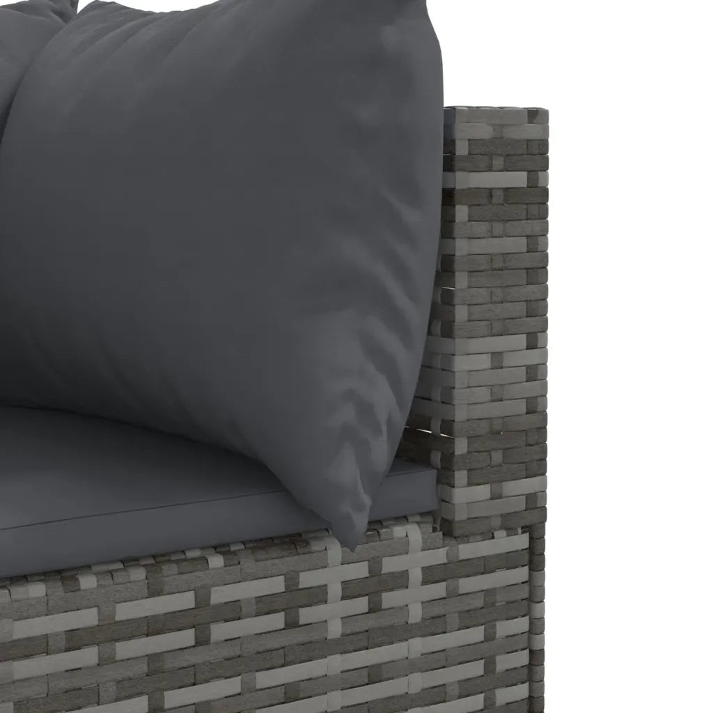 vidaXL Set Divani da Giardino 10 pz con Cuscini in Polyrattan Grigio