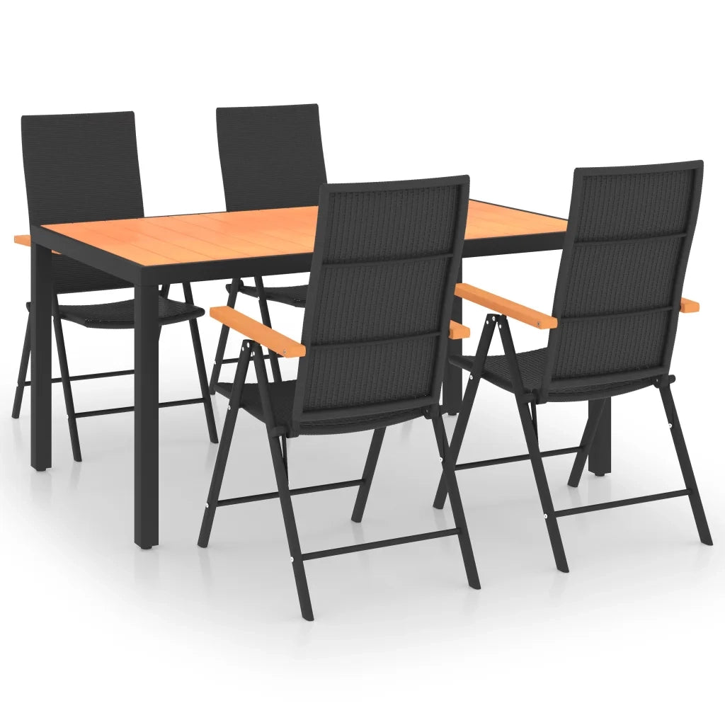 Set da Pranzo da Giardino 5 pz Nero e Marrone 3060078