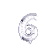 Trade Shop - Palloncino Numero 6 Gonfiabile Elio Argento 35 Cm Compleanno Festa Party Casa -