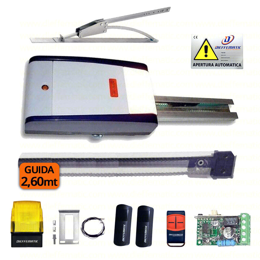 KIT ZODIAC 60 BASCULANTE A CONTRAPPESI FAAC GENIUS 6120041 GUIDA 2,6M + ACCESSORI 24V