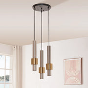 Lampada a Sospensione Lulled in Metallo con 3 Paralumi - Argento / Oro lux.pro