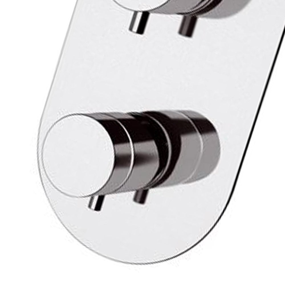 Rubinetto termostatico doccia con deviatore a tre vie e sette posizioni - serie minimal thermo