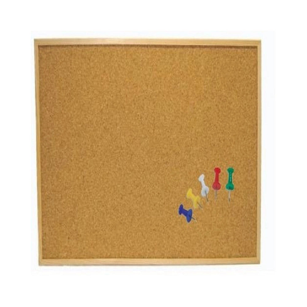 Trade Shop - Bacheca Lavagna 40x30cm Sughero Cornice In Legno Con 5 Spilli Scuola Pub Ristorante -