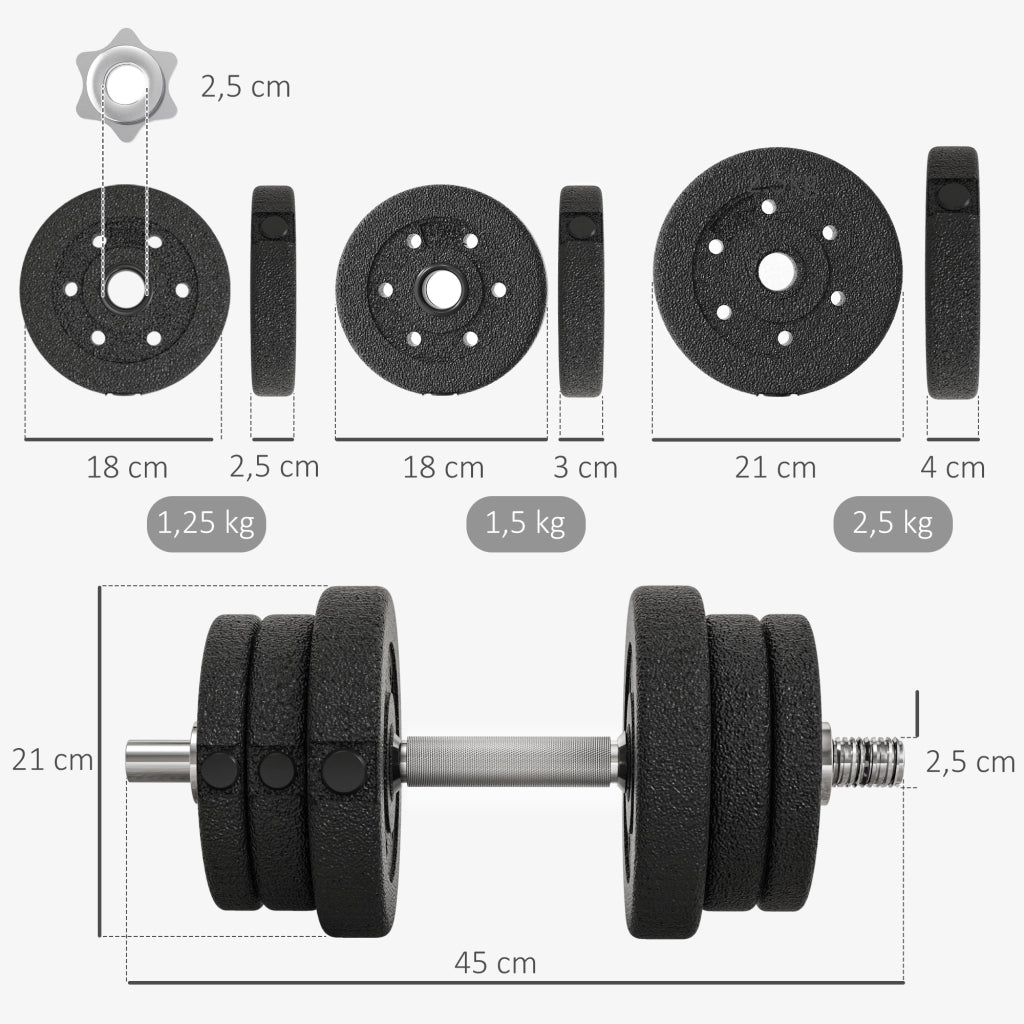 Set manubri regolabili 25 kg ¨C Minimal ¨C nero acciaio poliuretano