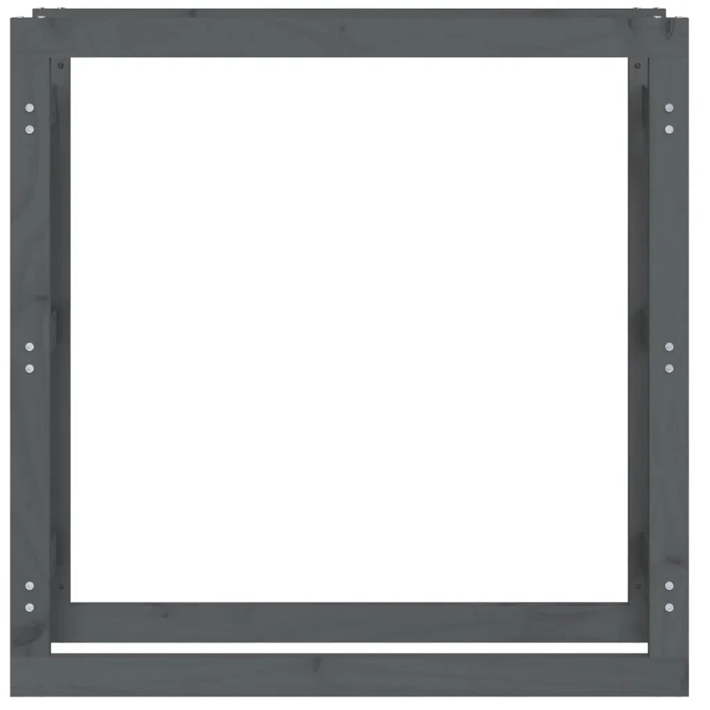 Portalegna Grigio 100x25x100 cm in Legno Massello di Pino 822424