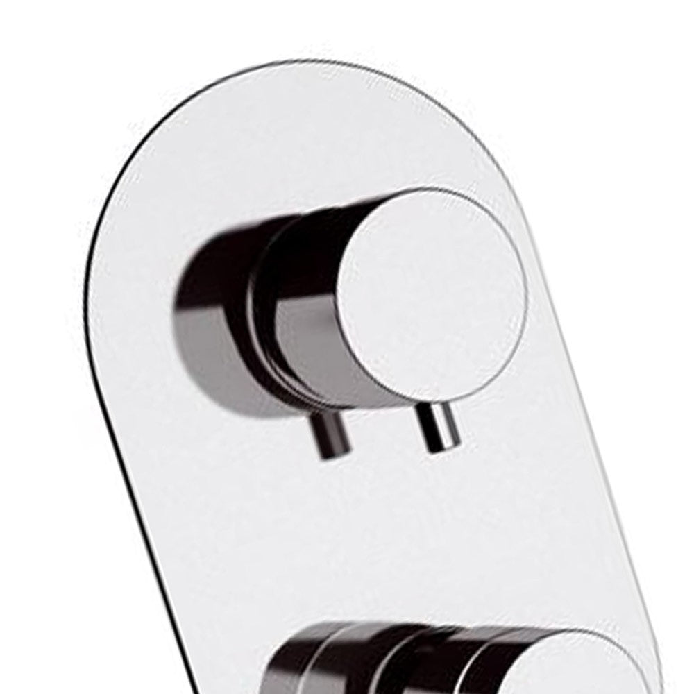 Rubinetto termostatico doccia con deviatore a tre vie e sette posizioni - serie minimal thermo