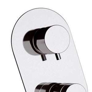 Rubinetto termostatico doccia con deviatore a tre vie e sette posizioni - serie minimal thermo