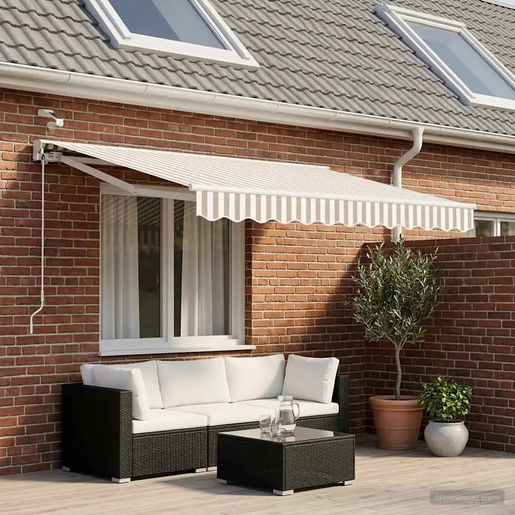 Tettuccio Elettrico Retrattile Grigio chiaro e bianco 3 x 2 m 3425664