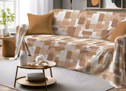 Telo Arredo Granfoulard Copritutto Salvadivano 100% Cotone Dis. Brick - Matrimoniale - Arancio